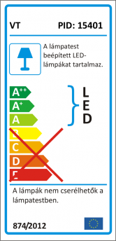 Boxes oldalfali dekor lámpatest - szürke (12W) természetes fehér