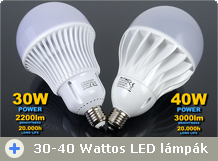 30 és 40 Wattos E27-es LED lámpák