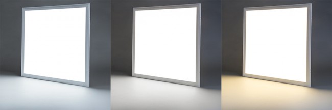 A 60x60 cm négyzet alakú LED panel világítótestek 3-féle színhőmérsékletben kaphatóak: hideg, meleg, illetve természetes fehér, így mindenki kiválaszthatja a saját szemének, igényének megfelelőt!