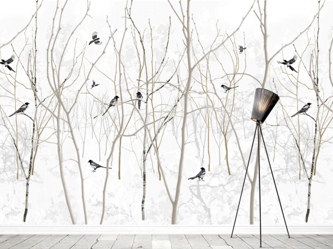 A Scandinavian Surface tervezőit is megragadta a fagyos táj. A January magpie minta színes énekes madarakkal hódít.