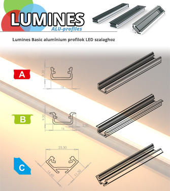 Lumines alumínium profilok LED szalaghoz