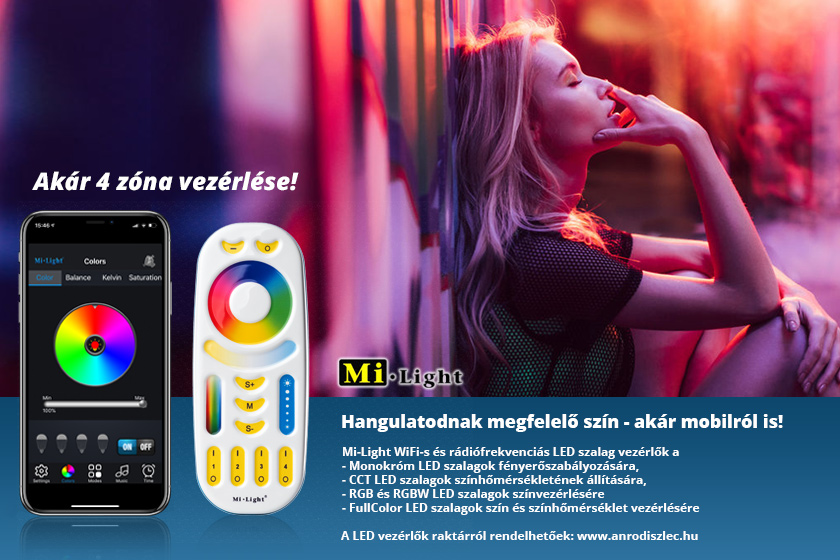 Mi-Light: LED szalag vezérlés - akár mobilról is!