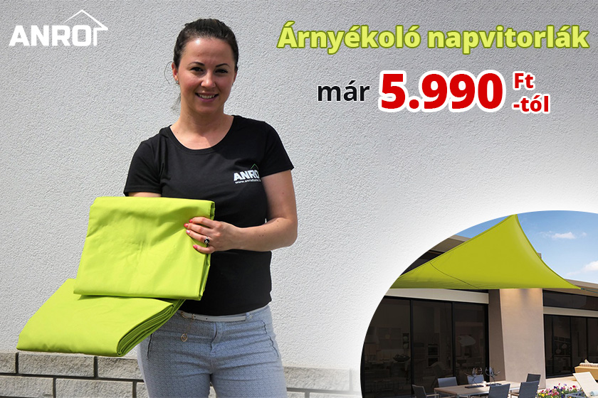 Árnyékoló napvitorlák már 5990 Ft-tól!