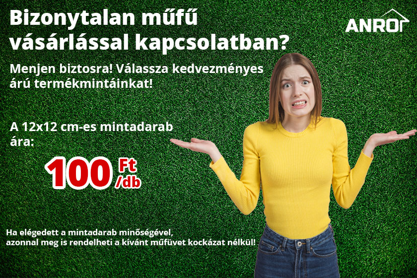 Válassza Nortene műfű termékmintáinkat 100 Ft/db áron!