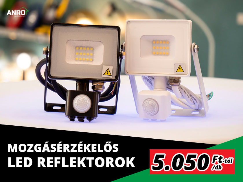 Mozgásérzékelős LED reflektorok 5050 Forinttól/darab