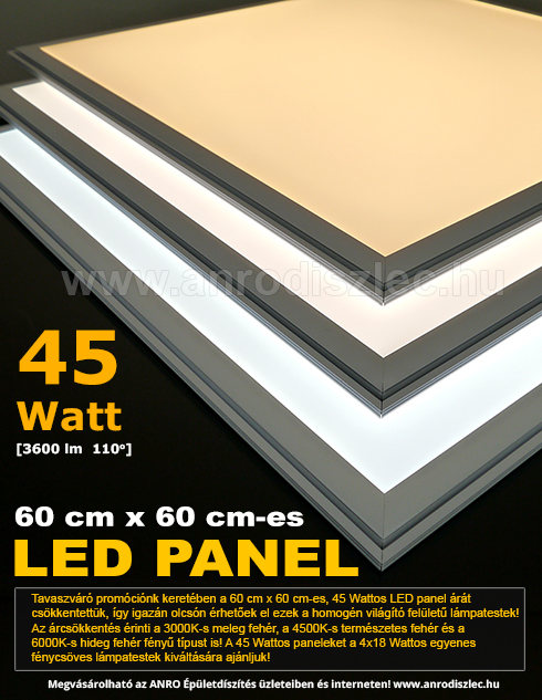 Olcsó 60x60-as LED panel - akciós ár