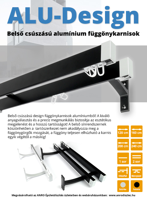 Belső csúszású alumínium függönykarnisok a minimal design jegyében