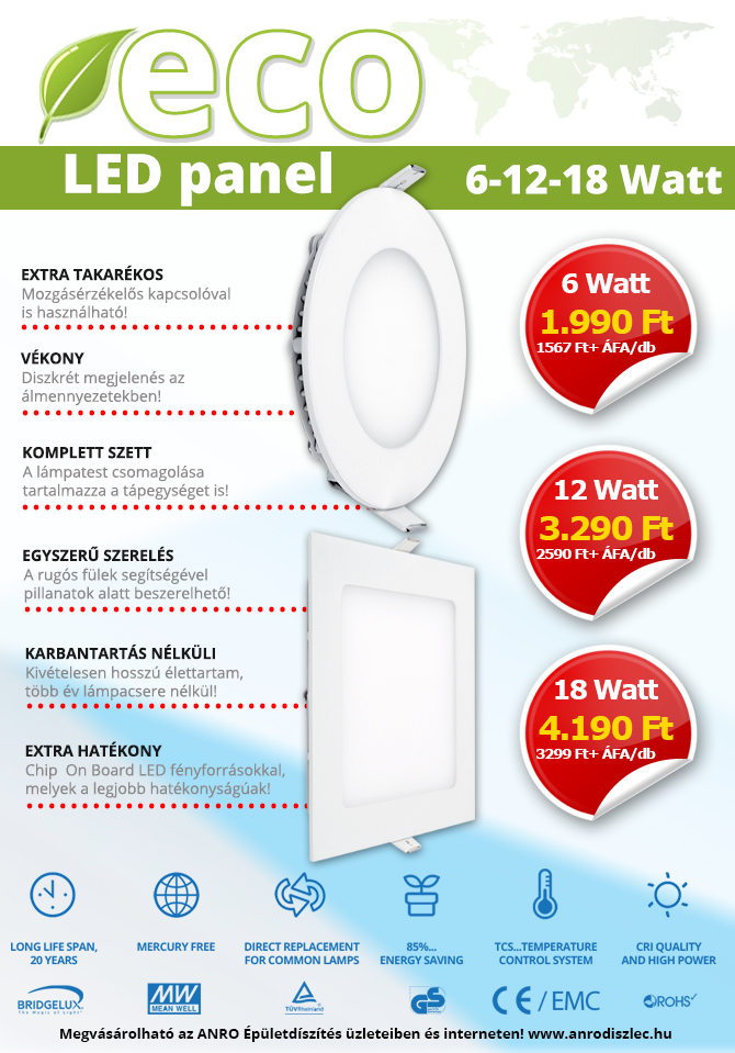 ECO LED panel akció ECO LED panel akció