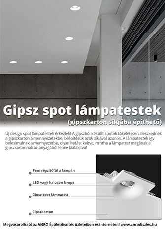 Gipsz spot lámpatestek