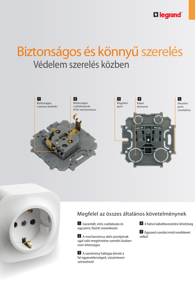 Biztonságos és könnyű szerelés: védelem szerelés közben Biztonságos és könnyű szerelés: védelem szerelés közben