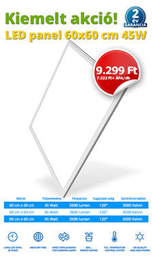 45 Wattos  LED panel 9.299 Ft!