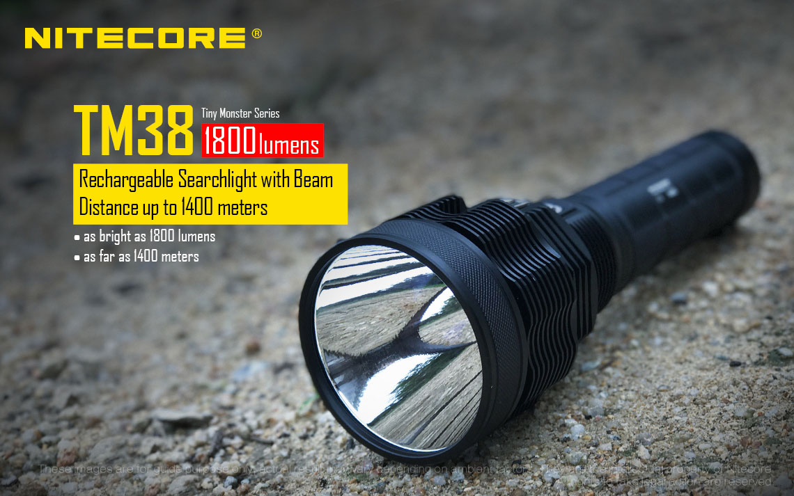 Újratölthető, 1800 Lumen, 1400 méteres hatótáv