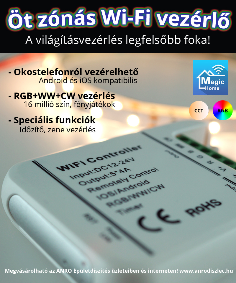 Öt zónás wifi vezérlő