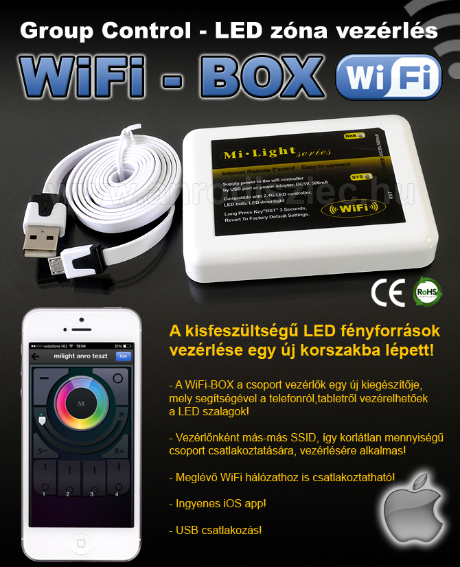 WiFi LED vezérlés tabletről, telefonról!