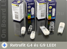 Retrofit G4 és G9 LED lámpák