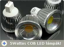 GU10 és MR16-os 5 Wattos COB LED lámpák!