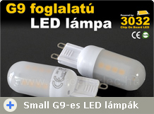 Kis méretű G9-es foglalatú LED lámpák!