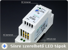 Sínre szerelhető LED tápegységek (12V DC)