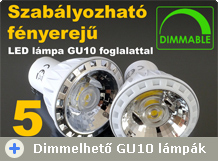 Dimmelhető GU10 5 és 7 Wattos LED lámpák!