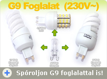 LED lámpa és kompakt fénycső G9 foglalatba