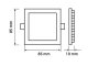 Mini négyzet LED panel (85x85 mm) 3W - meleg fehér