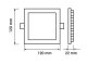 Mini négyzet LED panel (120x120 mm) 6W - hideg fehér