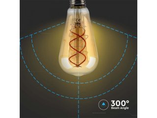 E27 LED izzó Vintage filament (4.8W/300°) ST64L - extra meleg fehér