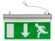 LED kijáratjelző lámpatest lefelé mutató nyíllal - fehér, mennyezeti/oldalfali