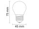 LED lámpa E27 Filament (2W/300°) Kisgömb - meleg fehér