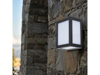 Cube oldalfali dekor lámpatest - fekete (12W) hideg fehér