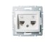 DOMO - Számítógép aljzat Cat5e-RJ11, keret nélkül, fehér