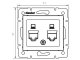 DOMO - Csatlakozó aljzat burkolat, 2-es, 2xRJ45, aljzat n., graf