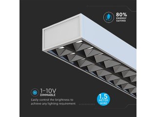 Row-Single irodai LED világítás (60W) - ezüst ház - 4000K UGR6