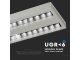 Row-Double irodai LED világítás (60W) - ezüst ház - 4000K (sorolható) UGR6