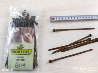 Rögzítő hálókhoz és rácsokhoz - BRIDFIX gyorskötöző (14 cm, 50 db) barna