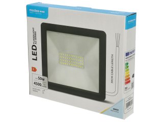Slim LED reflektor (50W/4500lm) hideg fehér, fekete