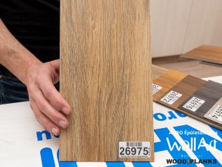 Termékminta: Gyors vinyl oldalfali burkolat (2 mm) - Vintage barna burkolólap WoodLook