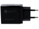 USB töltő, hálózati adapter USB - USB-C, gyorstöltéssel  (5-12V/4-1.8A) - Fekete