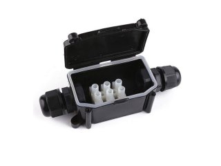 Fedeles kötődoboz LED reflektorhoz (2 utas) IP68 vízmentes, fekete