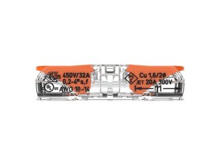 221 Wago új karos (csatos) vezeték összekötő, 2 x 4mm² vezetékes, keskeny