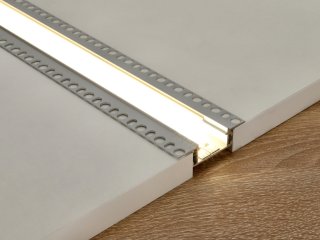 ZATI - Alumínium süllyesztett gipszkarton profil, rejtett világításhoz, opál PMMA búrával