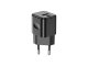 USB töltő, hálózati adapter USB - USB-C, gyorstöltéssel (5-20V/3-1.5A) - Fekete