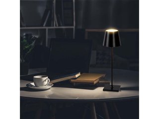 Asztali lámpa beépített LED fényforrással, érintős vezérléssel, tölthető (3W) meleg fehér, fekete