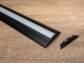 ALP-021 Fekete - Véglezáró elem alumínium burkolatváltó LED profilhoz