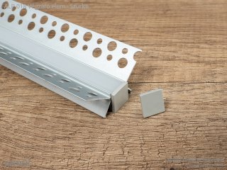 ALP-018 Ezüst - Véglezáró alumínium LED profilhoz, szürke színben