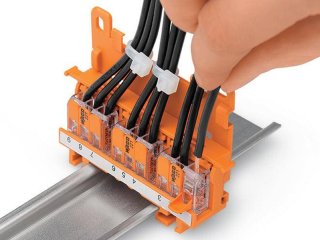 221 Wago rögzítő adapter, távtartó (4 mm²) kalapsínre, csavaros szereléshez