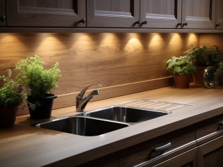 Mini LED spot lámpatest (4W) szatén sárgaréz, természetes fehér, kör