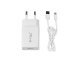USB töltő, hálózati adapter USB - USB-C, gyorstöltéssel (5-12V/3-1.5A) - Fehér