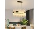 Kristály csillár - J6315/CH ovális LED függeszték (70W) távirányítható fényszín és fényerő