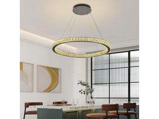 Kristály csillár - J6352/CH design LED függeszték (100W) távirányítható fényszín és fényerő